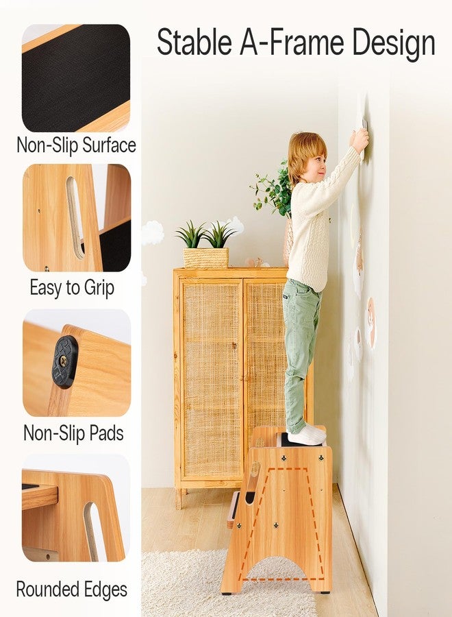 إسترونغ تك كرسي درج خشبي من سترونغ تيك، كرسي درج مزدوج الارتفاع 15 بوصة للأطفال، سهل التنظيف، كرسي تدريب الأطفال الصغار على استخدام المرحاض بمقابض، يتحمل وزنًا يصل إلى 300 رطل، مناسب لحوض الحمام والمطبخ وغرفة النوم - Image 4